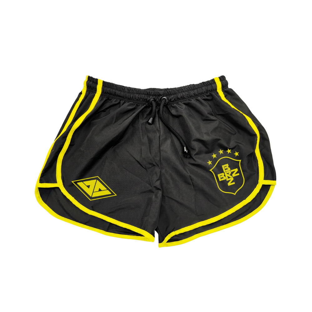 Braza (Shorts de Tactel Preto) - Logo