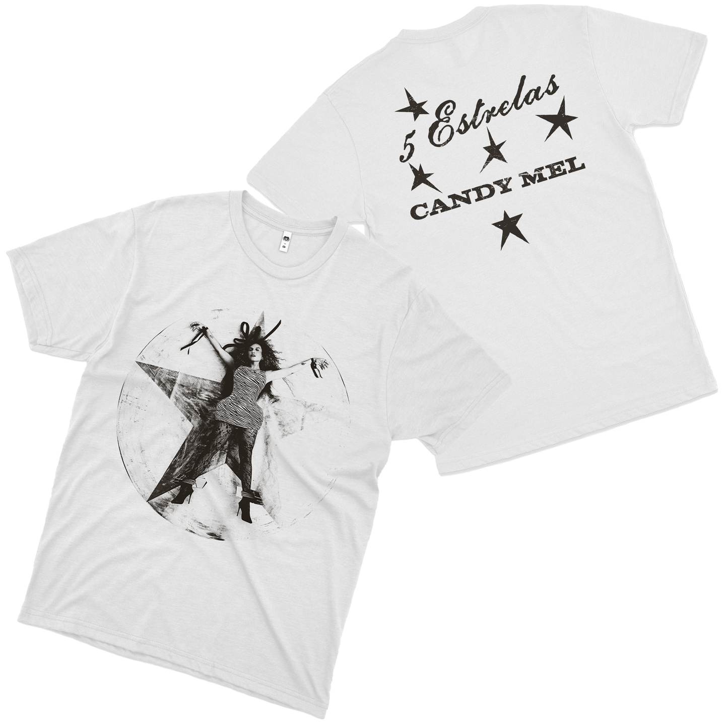 Candy Mel (Camiseta Branca) - Estrelas