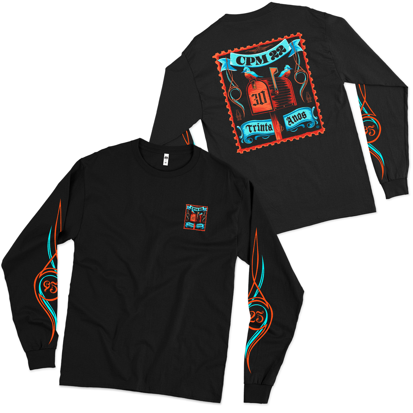 CPM 22 (Camiseta Manga Longa) - 30 Anos - Logo Peito