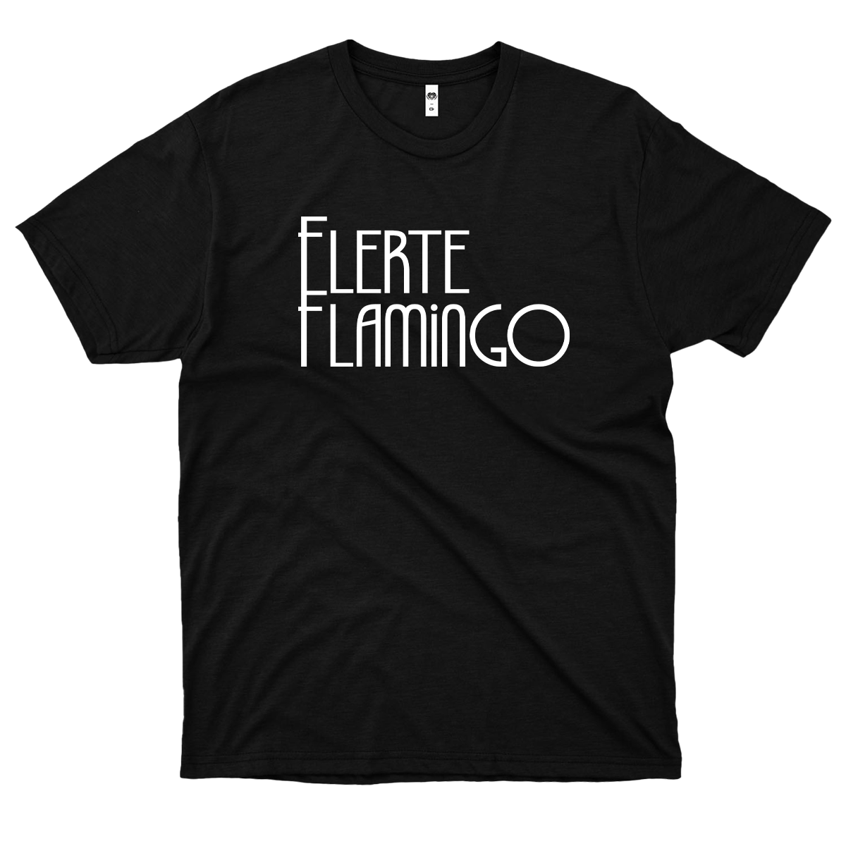 Flerte Flamingo (Camiseta Preta) - Logo II