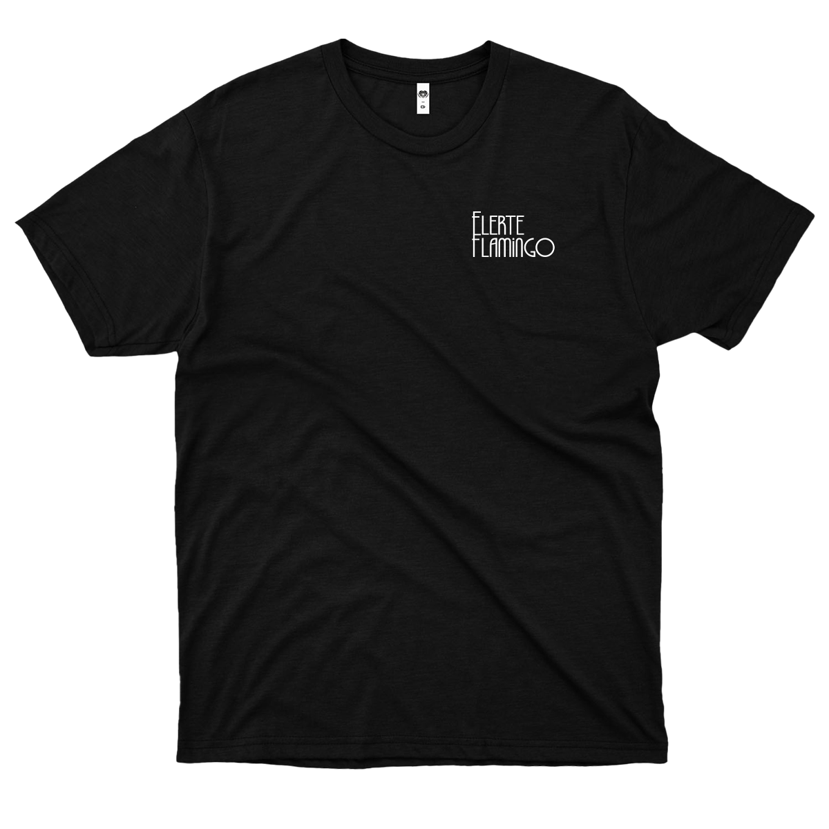 Flerte Flamingo (Camiseta Preta) - Logo