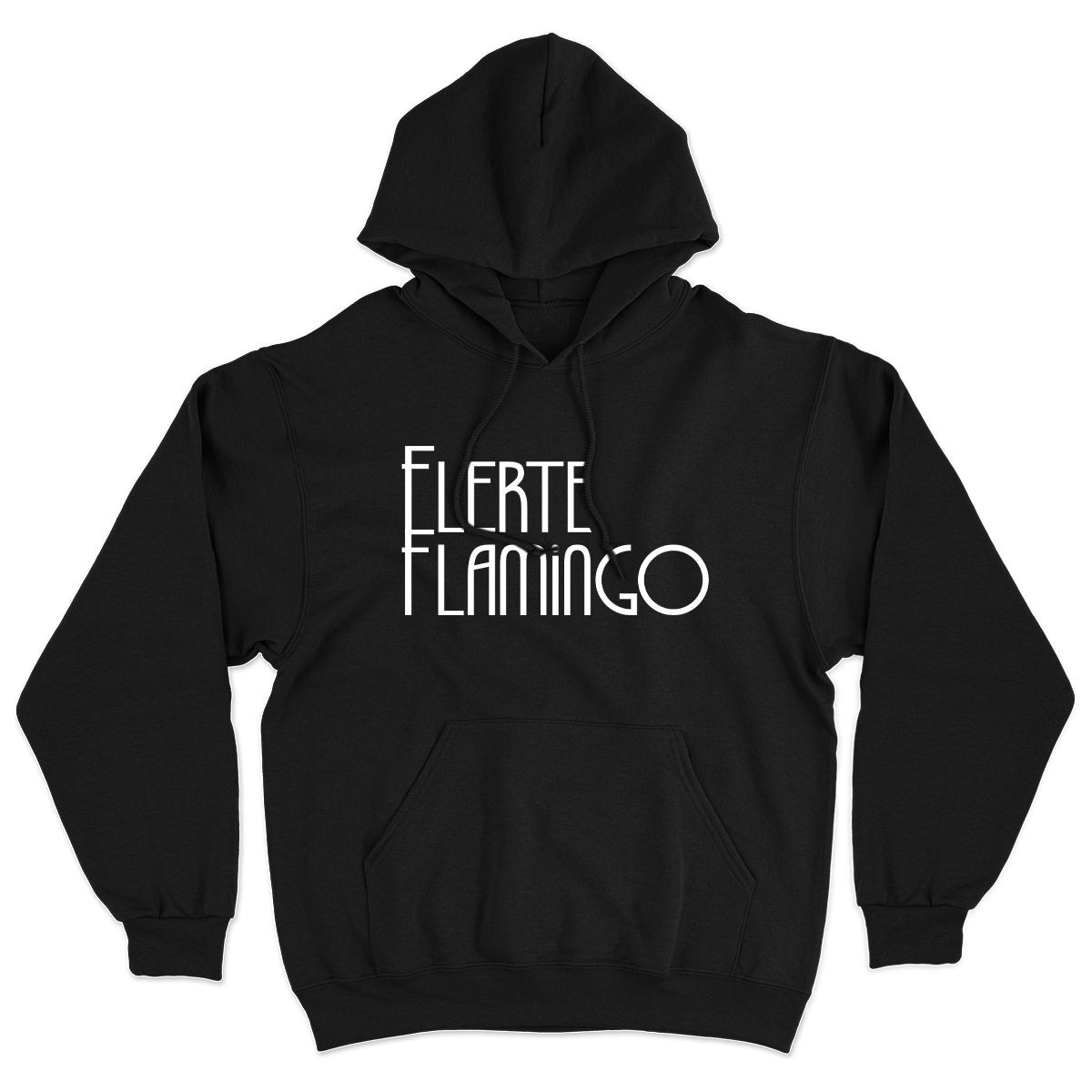 Flerte Flamingo (Moletom Canguru Preto) - I