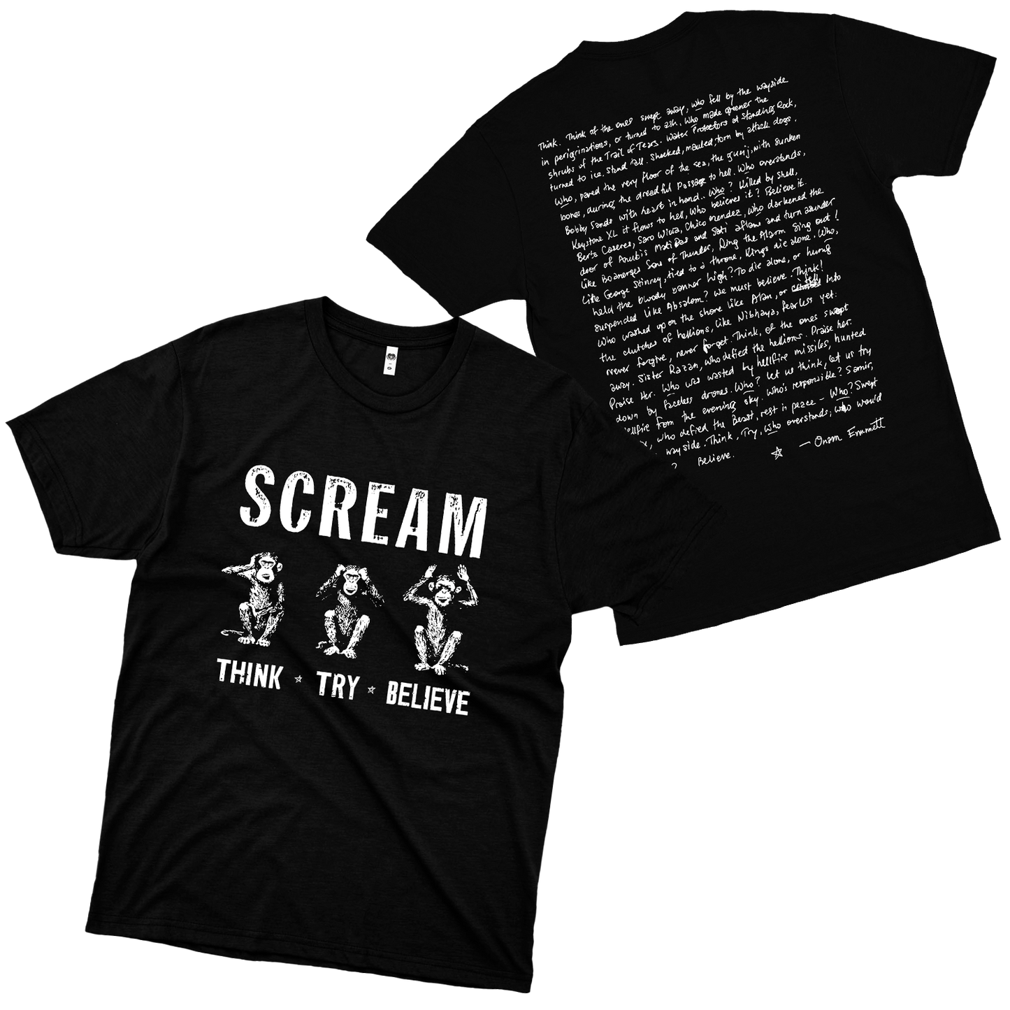 Scream (Camiseta Preta) -Monkeys Scream