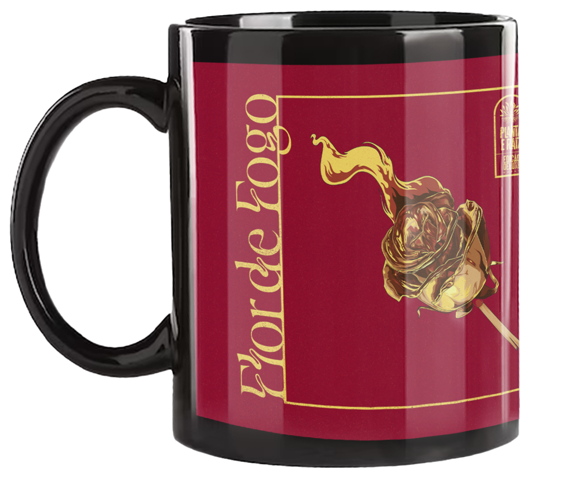 Planta e Raiz (Caneca Preta) - Flor de Fogo