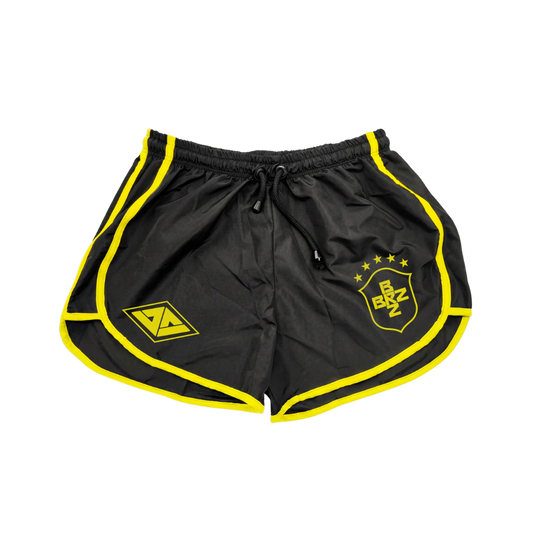 Braza (Shorts de Tactel Preto) - Logo