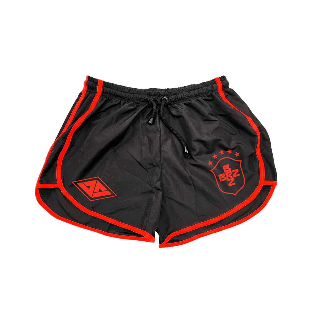 Braza (Shorts de Tactel Preto) - Logo