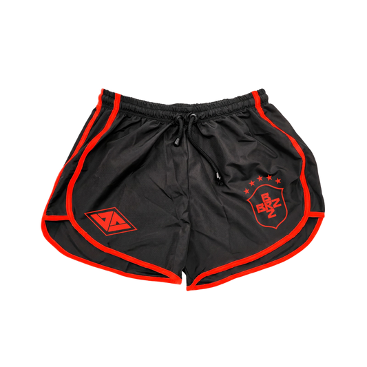 Braza (Shorts de Tactel Preto) - Logo