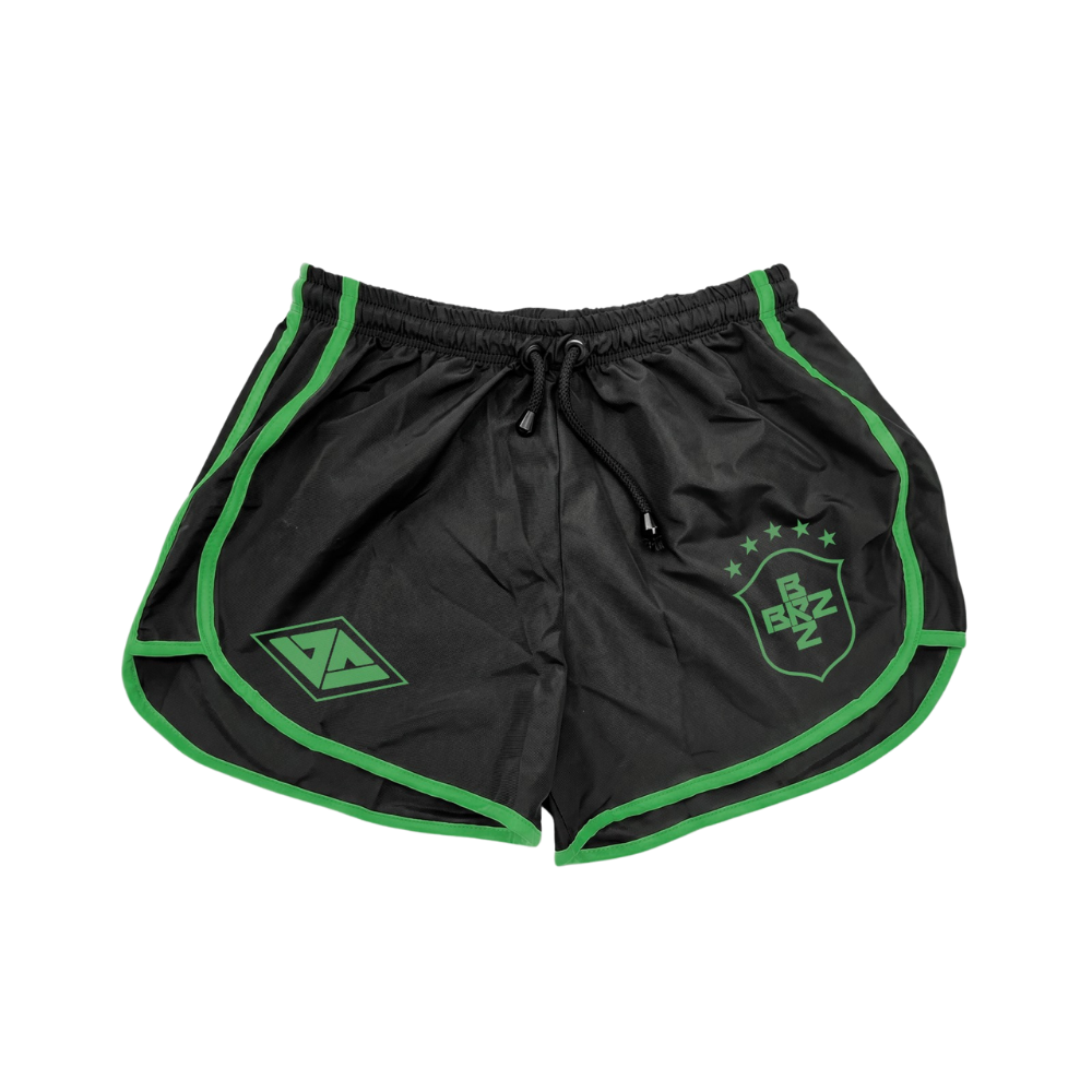 Braza (Shorts de Tactel Preto) - Logo