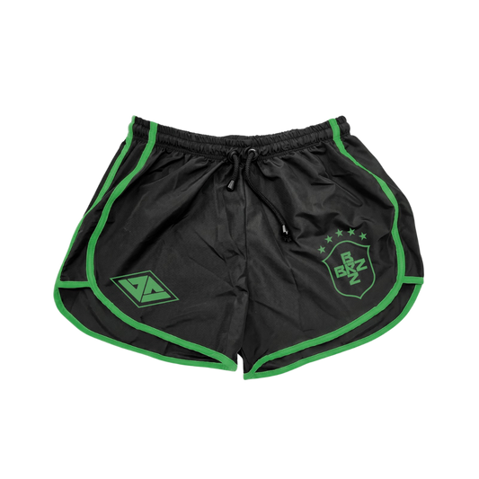 Braza (Shorts de Tactel Preto) - Logo
