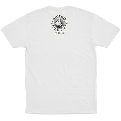 Bloco 77 (Camiseta Branca) - Deixe a terra em Paz