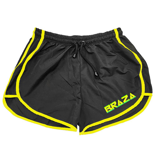Braza (Shorts de Tactel Preto) - Logo
