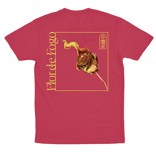 Planta e Raiz (Camiseta Vermelha) - Flor de Fogo