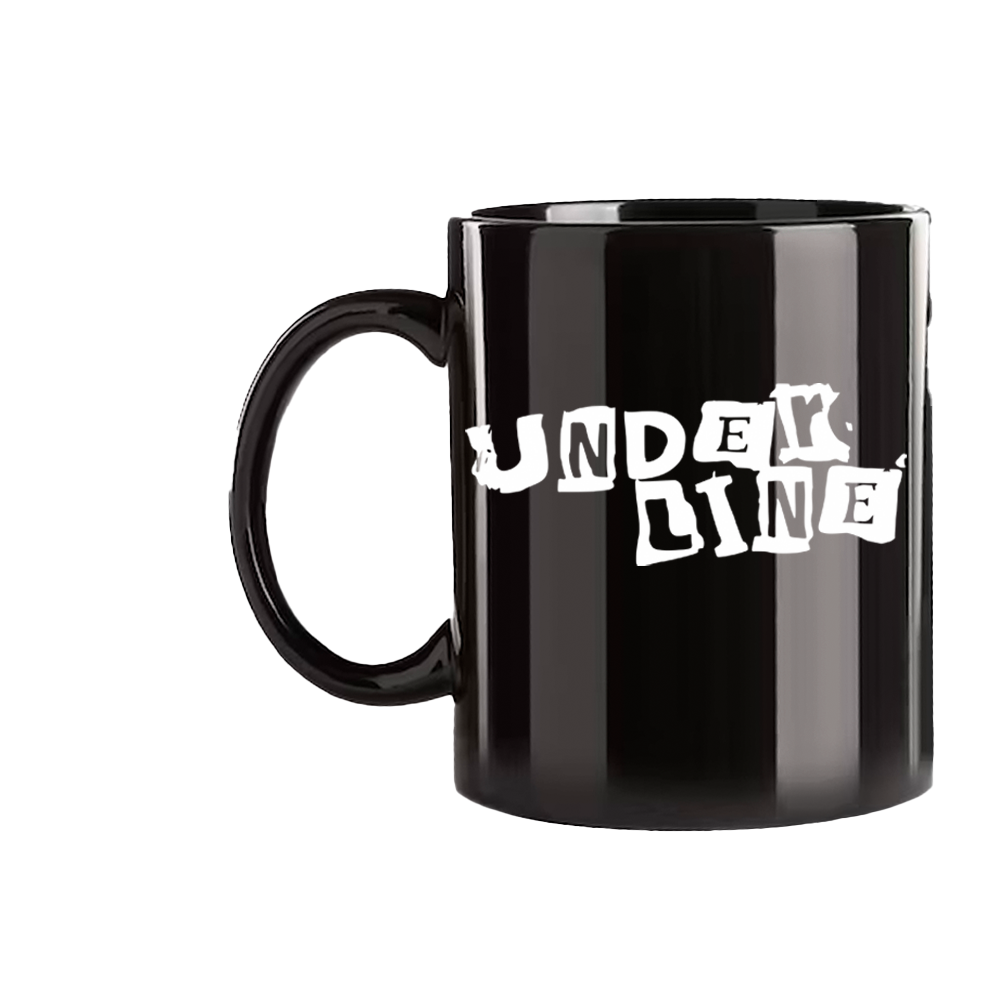 Underline (Caneca Preta) - Logo Branco