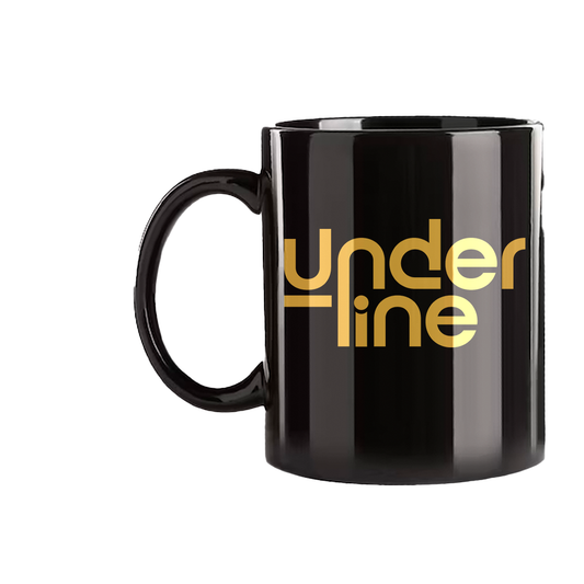 Underline (Caneca Preta) - Logo Dourado