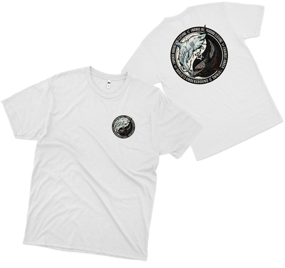 Enikmos (Camiseta Branca)  - Yin Yang Shark - Ocean Balance Edition