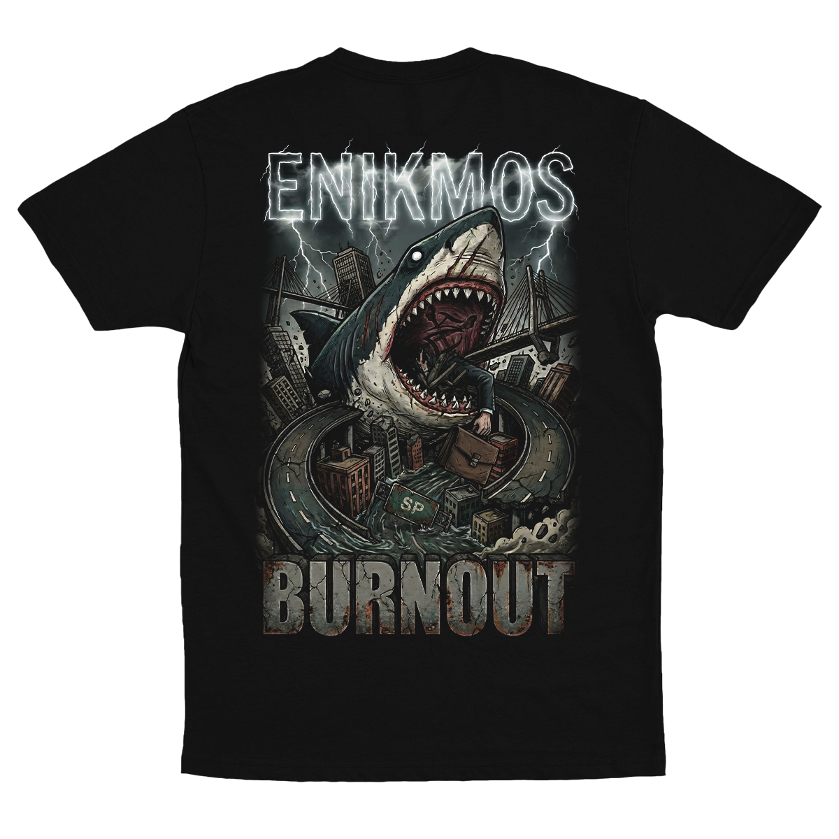 Enikmos (Camiseta Preta)  - Burnout