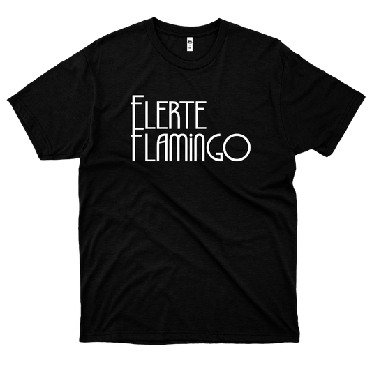 Flerte Flamingo (Camiseta Preta) - Logo II