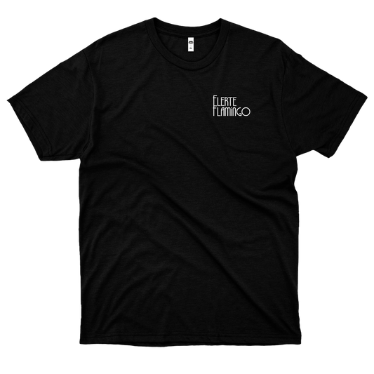 Flerte Flamingo (Camiseta Preta) - Logo