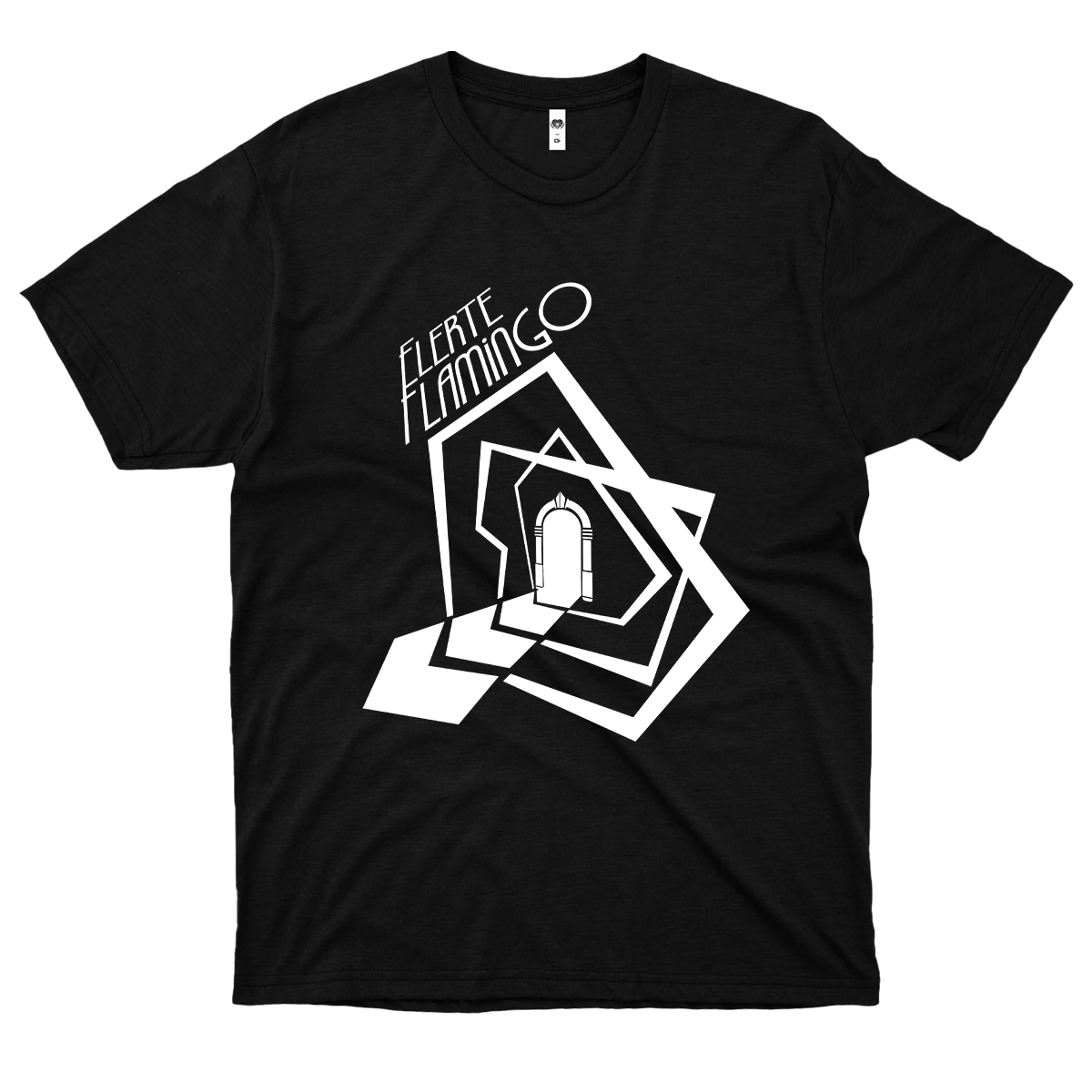 Flerte Flamingo (Camiseta Preta) - Porta