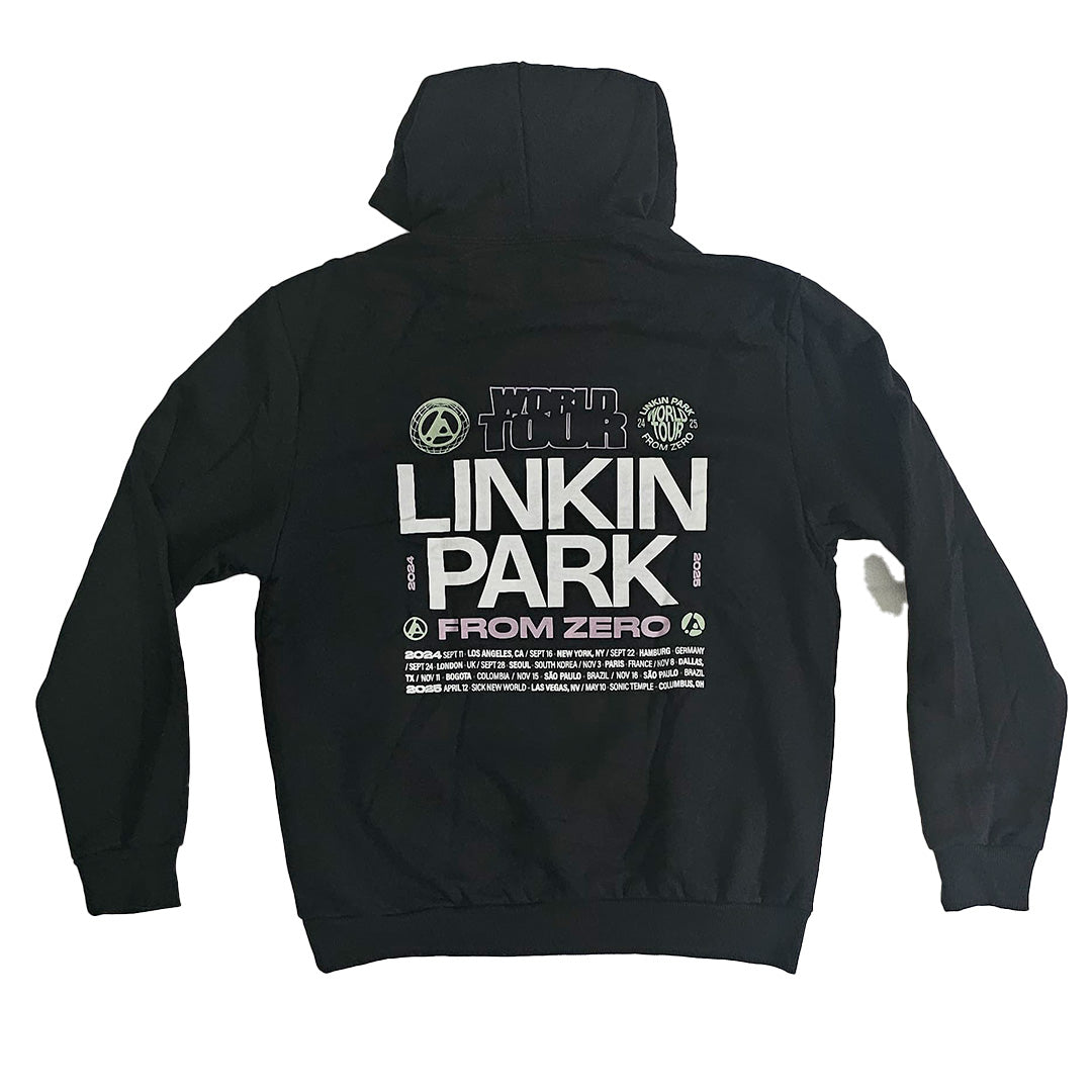 Linkin Park (Moletom Canguru Preto) - Fz Tour Dates Hoodie