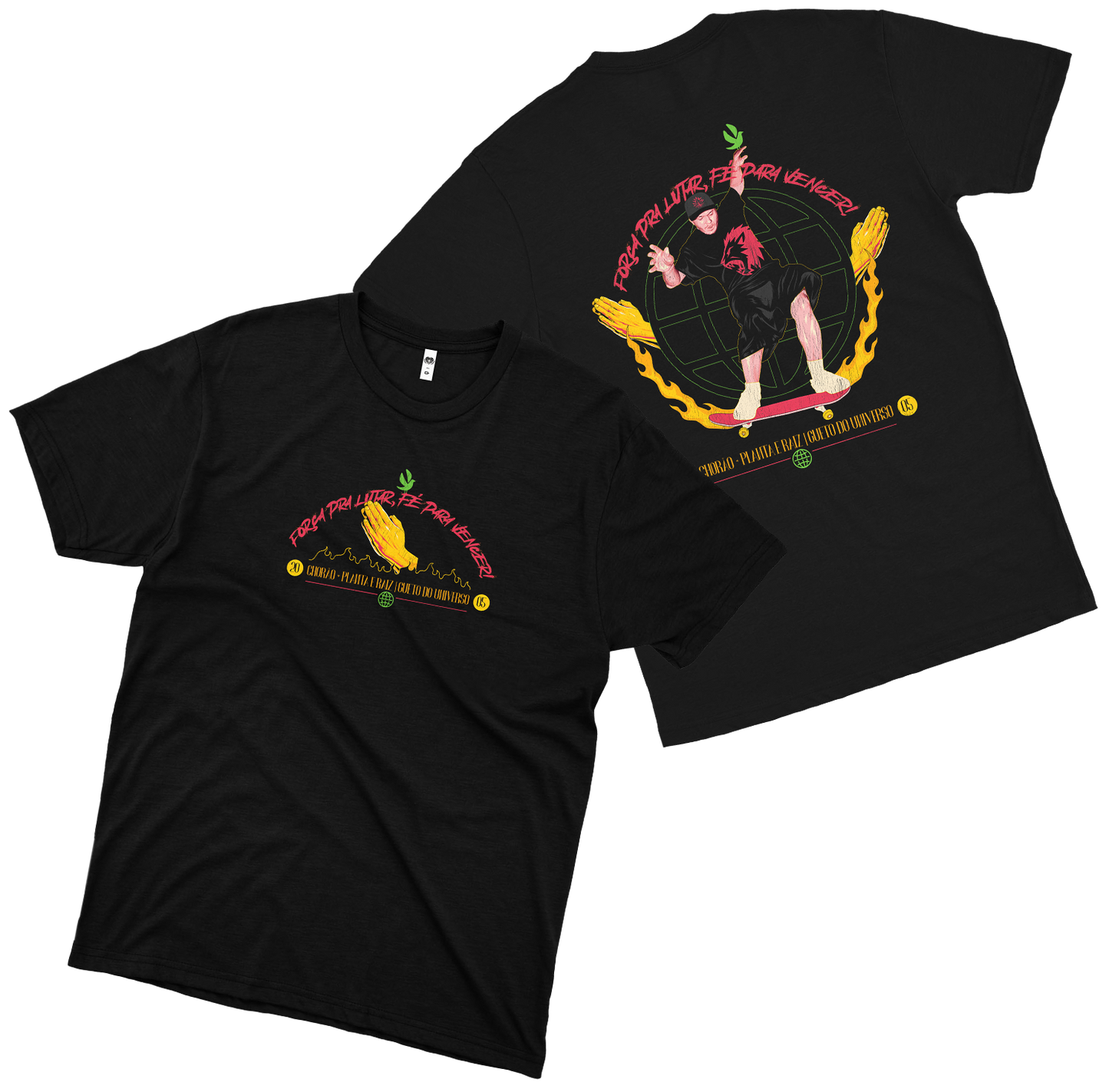 Planta e Raiz (Camiseta Preta) - Força Pra Lutar