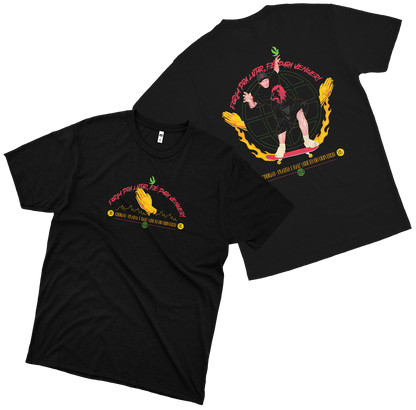 Planta e Raiz (Camiseta Preta) - Força Pra Lutar