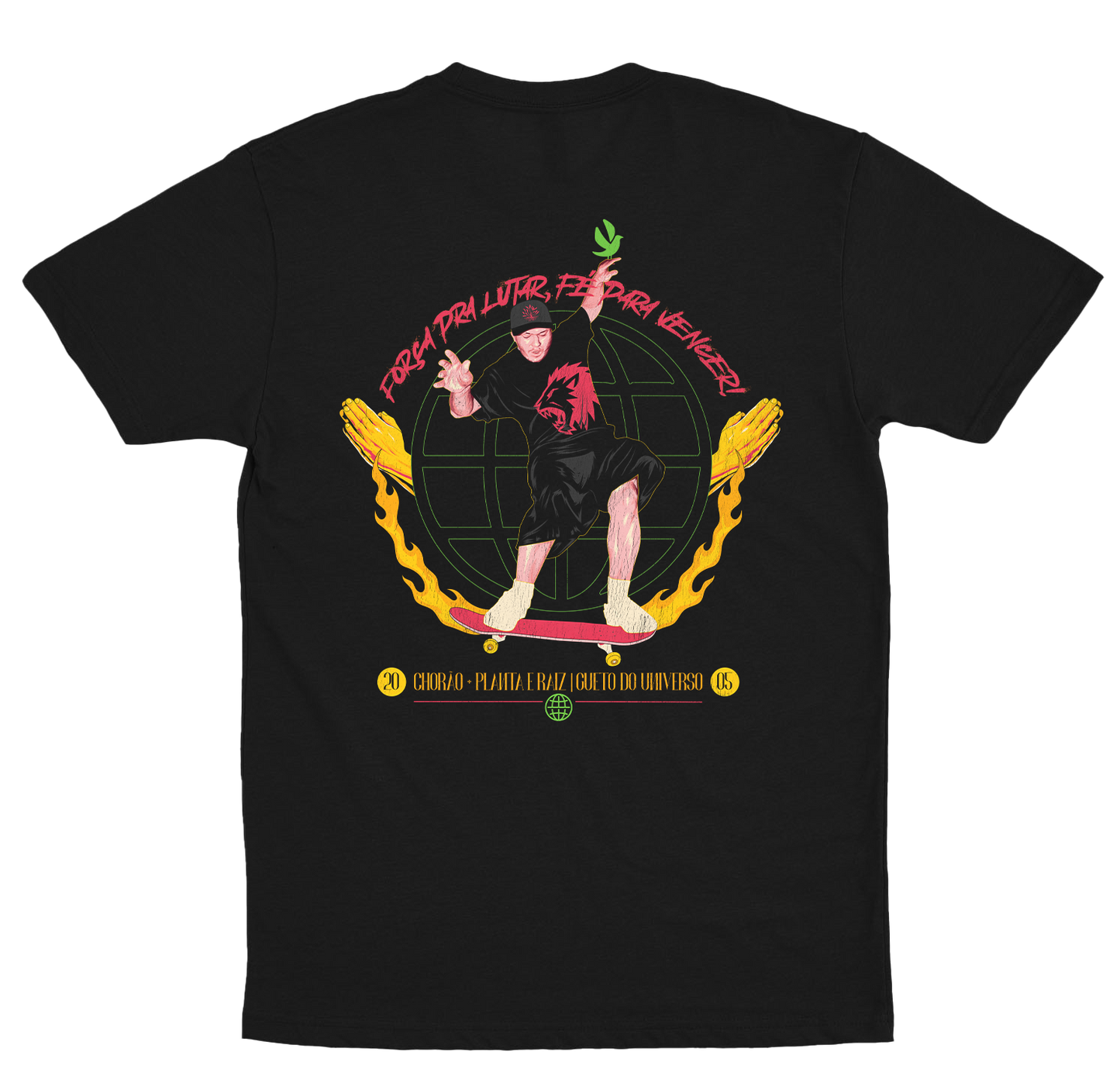 Planta e Raiz (Camiseta Preta) - Força Pra Lutar