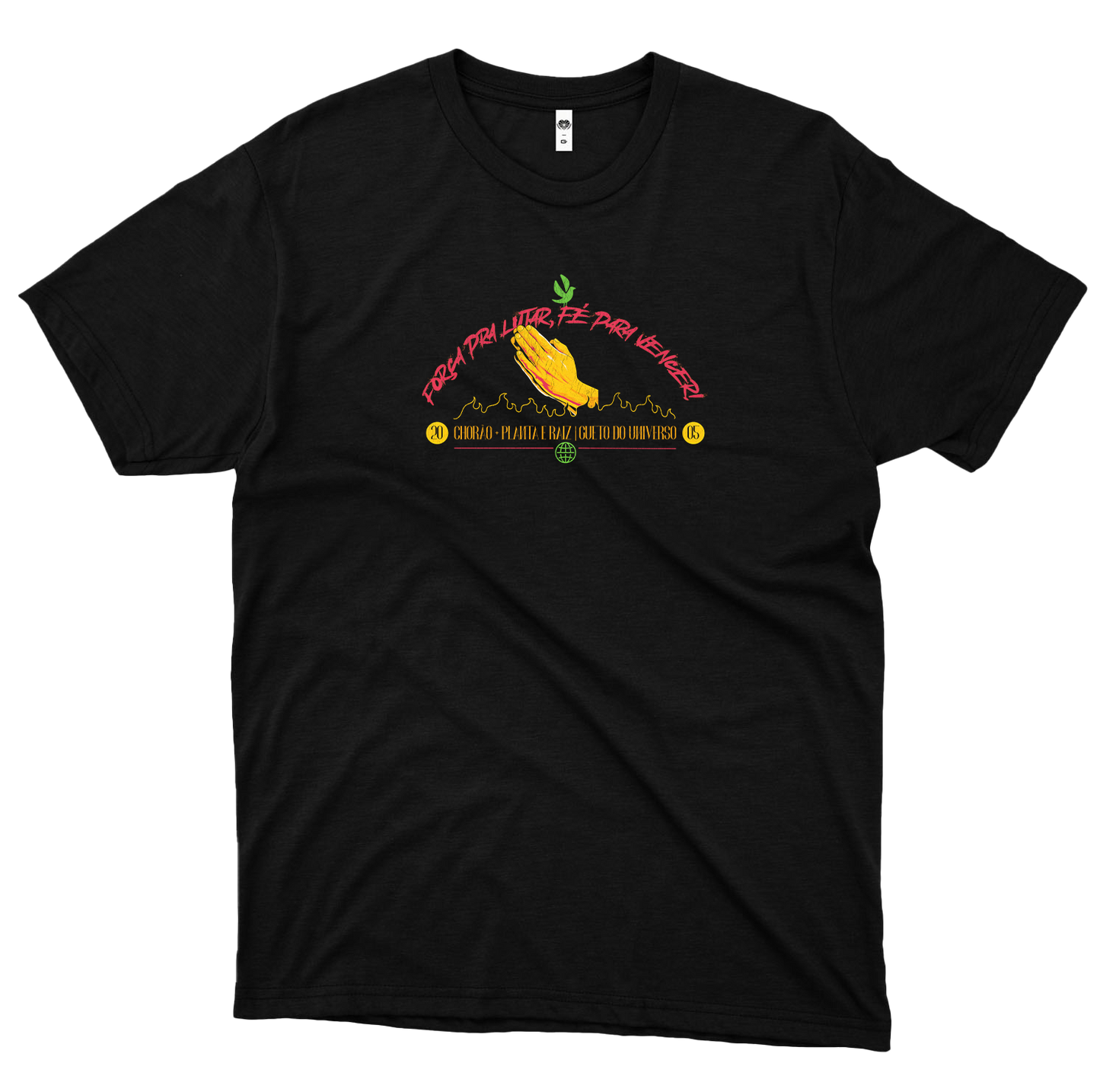 Planta e Raiz (Camiseta Preta) - Força Pra Lutar