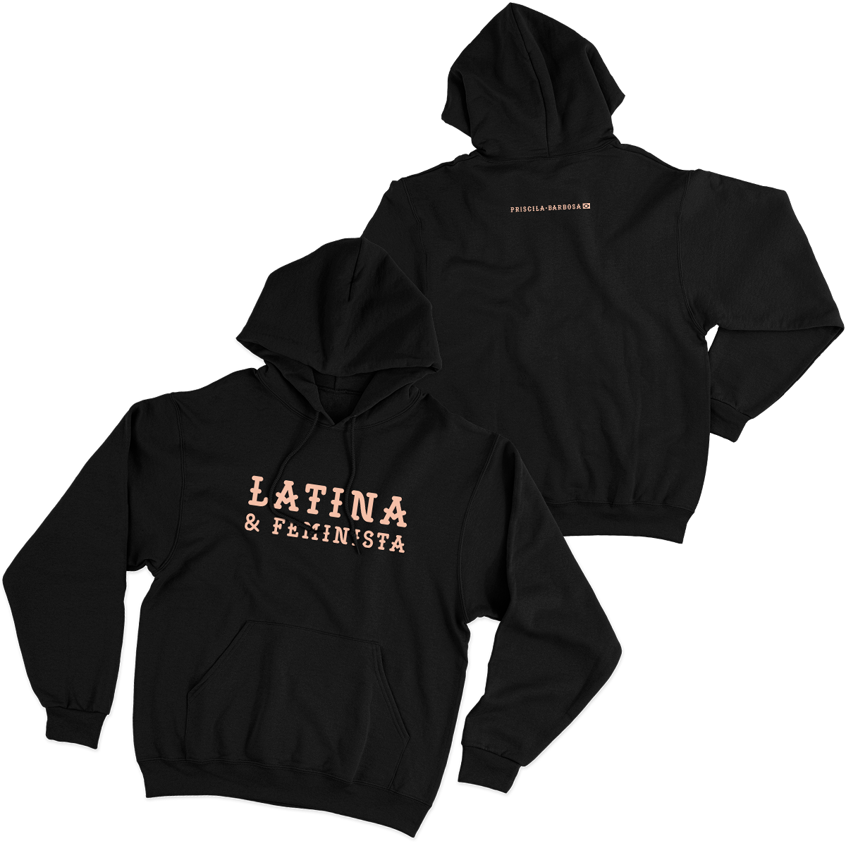 Pri Barbosa (Moletom Canguru Preto) - Latina