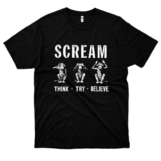 Scream  (Camiseta Preta) -Monkeys Scream
