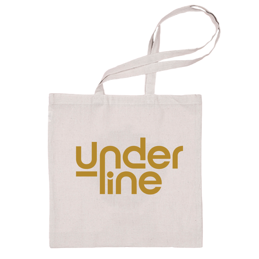 Underline (Totebag Branca) - Logo Dourado