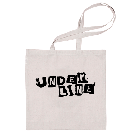 Underline (Totebag Branca) - Logo Preto