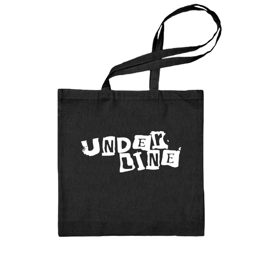 Underline (Totebag Preta) - Logo Branco