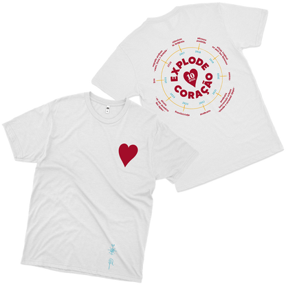 Bloco Explode Coração (Camiseta Branca)  - 10  ANOS